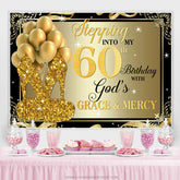 Gold Funkeln Absätze Und Luftballons 60 Geburtstag Hintergrund